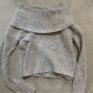Off the shoulders sweater gray fuzzy Mudd brand size XS NWOT
